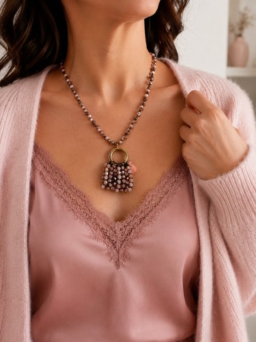 Collana uncinetto filo - collana, lurex