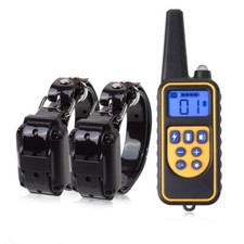 2 COLLARI + TELECOMANDO 800m Kit Addestramento per 2 CANI impulso ELETTRICA LCD.