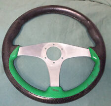 SIMONI RACING VOLANTE PELLE NERO/VERDE MOD. BARCHETTA 35  MADE IN ITALY