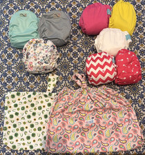 8 Pannolini Lavabili Bimbi + 16 Inserti - Riutilizzabili e Regolabili da 0-24