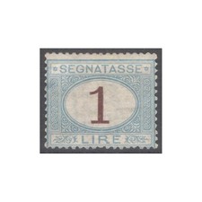REGNO D'ITALIA 1870-74 SEGNATASSE 1 LIRA N.11 G.O MLH* CERT.
