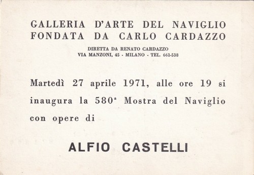 Cartolina invito mostra - cartolina/invito, alfio