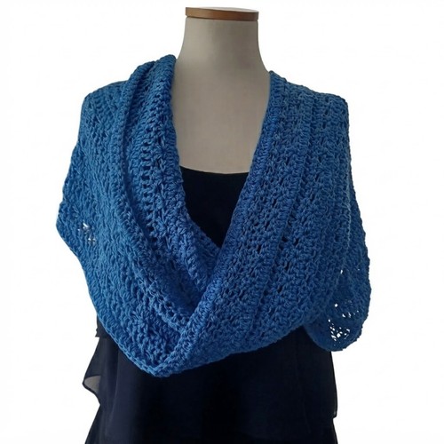 Coprispalle azzurro uncinetto - azzurro,
