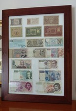 QUADRO CON 18 BANCONOTE