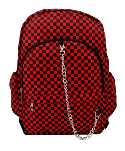 Zaino checker nero rosso - zaino,