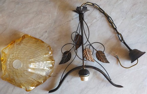 Lampadario ferro batturo - lampadario, in