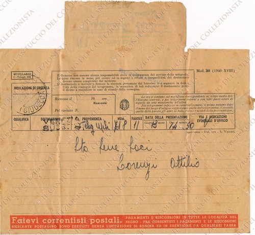 1942 telegramma attilio - 1942,