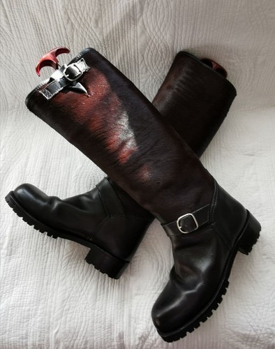 Stivali hermes pelle pelliccia - stivali,