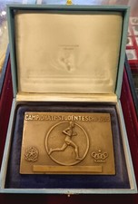 PLACCA CONI CAMPIONATI STUDENTESCHI 1965 CON SCATOLA ORIGINALE - MARCATO S. A. F