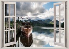 Adesivo in legno molo lago