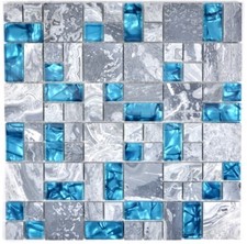 Piastrelle Mosaico Grigio Blu