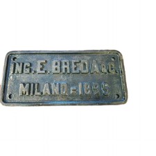 Targa Ghisa Ernesto Breda Milano 1895 FS