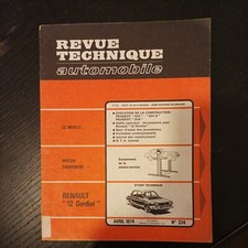 Revue Technique Renault 12 Gordini 1600 1.6 1565 Cc rta R12 R12 Gordini R 1173 