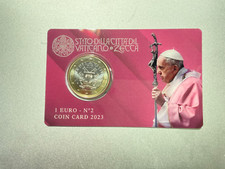 2023 Vaticano 1 Euro Coin Card N. 2 Pontificato Papa Francesco