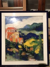 ARTE CINESE CHINA CINA ARTE MODERNA OLIO SU TELA PAESAGGIO VEDUTA FIRMATO