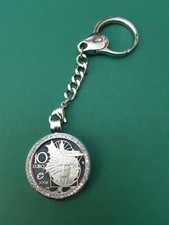 LEONARDO DA VINCI 2006 MONETA 10 EURO D'ARGENTO IN PORTACHIAVI GIOIELLO