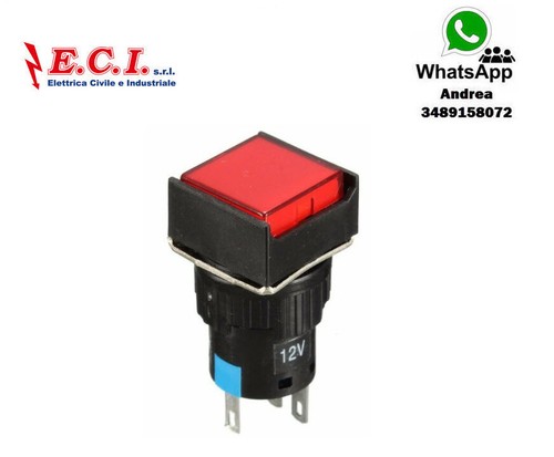 Pulsante 12v 16mm incasso - pulsante, dc