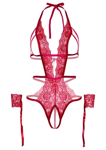 Body donna sexy pizzo - in, rosso