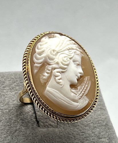 Anello oro 14kt - anello, cammeo