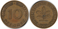 Germania pfennig 1950 - 10, pfennig,