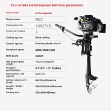 Motore Fuoribordo Quattro Tempi 4HP Motore Fuoribordo Albero Motore Barca da Pesca