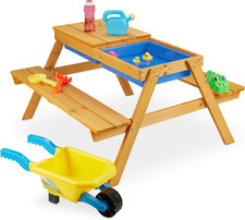 Tavolo Con Panche per Bambini, 2In1, Tavolino Delle Attività & Set Da Picnic, Gi
