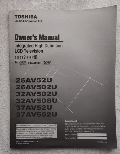 Toshiba 26av52u 2008 26av502u - toshiba,