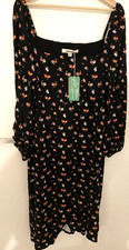Boden abito midi nero floreale