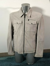 Giacca Zip In Camoscio Grigio