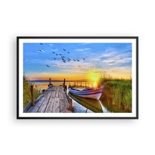 Poster 91x61cm lago barca