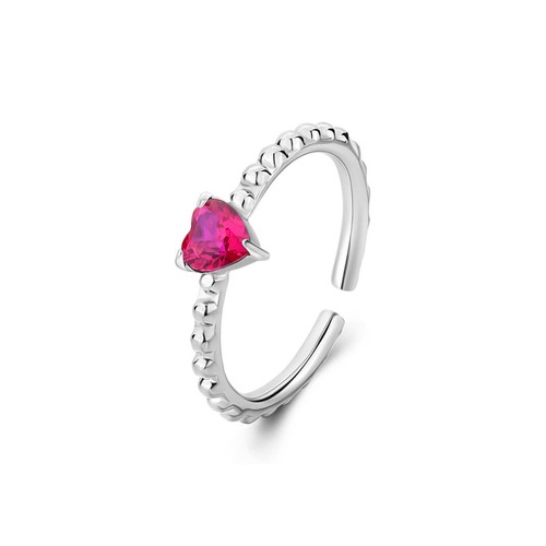 Anello cuore rosso - rosso, –