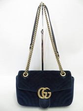 Autentica borsa a tracolla Gucci GG Marmont punto V in pelle scamosciata...