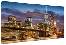 Quadro Moderno New York Città Luci Arredo Casa Arte Arredamento Stampa su Tela