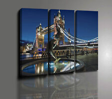 LONDRA TOWER BRIDGE QUADRO TRITTICO MODERNO CIITA' STAMPA SU TELA CANVAS