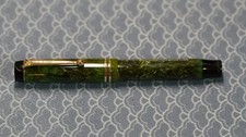 Penna stilografica vintage Parker Duofold Junior verde marmorizzato oro 14 ct flex