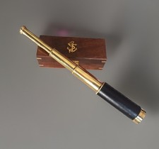 Cannocchiale da marina in ottone e pelle idea regalo incisione su richiesta idea