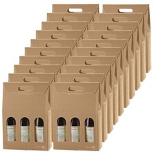 20X SCATOLA CONFEZIONE REGALO VENDITA AVANA PER 3 BOTTIGLIE VINO OLIO CON FINEST