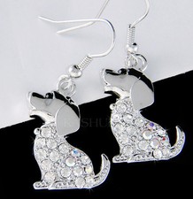 Beagle Cane IN Swarovski Cristallo Cucciolo Hound Animali Amante Nuovi Orecchini