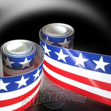 2 PEZZI AdesivI fasce strisce AMERICA cm120x2,5 BANDIERA AMERICANA  stripes