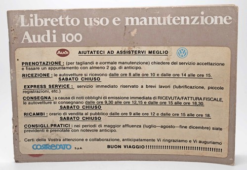 Audi 100 1983 libretto - audi,