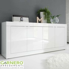 Madia 4 ante credenza moderna bianco lucido design casa cucina ETERNITY