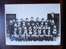 BALILLA FASCISTI A SCUOLA CON LA MAESTRA DIVISE M MUSSOLINI FASCISMO W.W.2° .