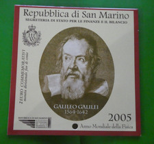 San Marino, 2 euro, 2005, Galileo Galilei, in blister