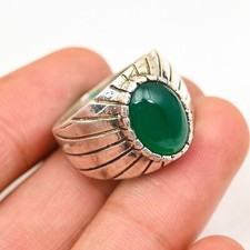 Anello uomo onice verde