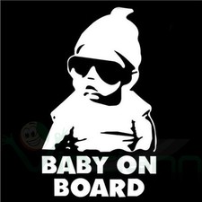 Adesivo sticker Baby on Board bambino bimbo a bordo auto tuning ARGENTO