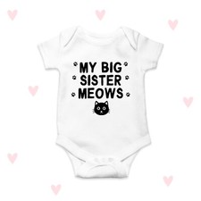 Cat Big Sister Baby Grow Funny