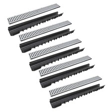 Canaletta con griglia zincata 100 x 13 cm 15h Nor drenaggio acqua Scolo SET 5 PZ