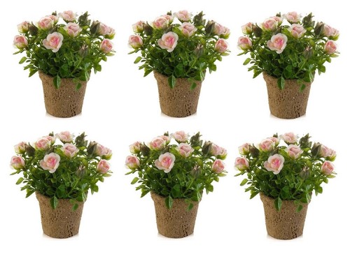 6er set artificiale mini - mini, rose