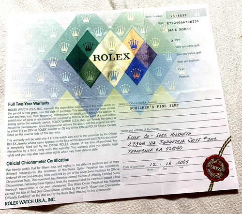 Rolex watch paper document - watch,