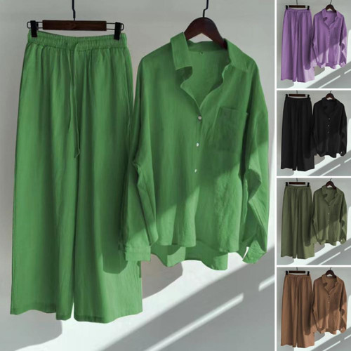 Women 2pcs cotton - linen, summer